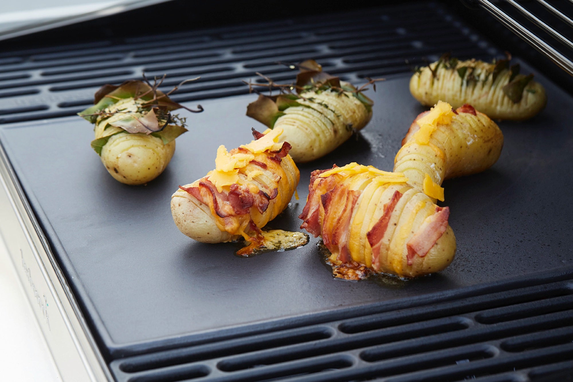 Hasselback potatoes on the BBQ