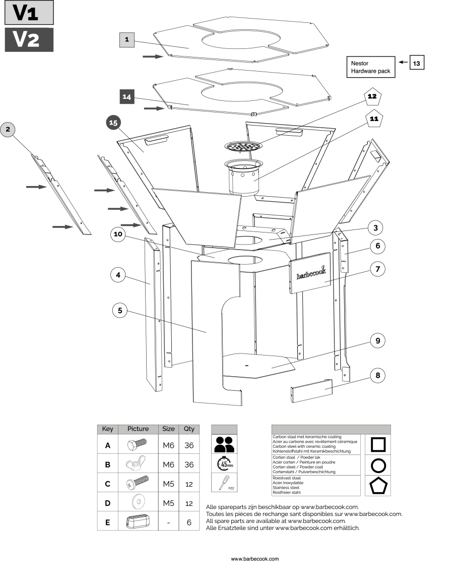 Spare parts Nestor Original aus cortenstahl