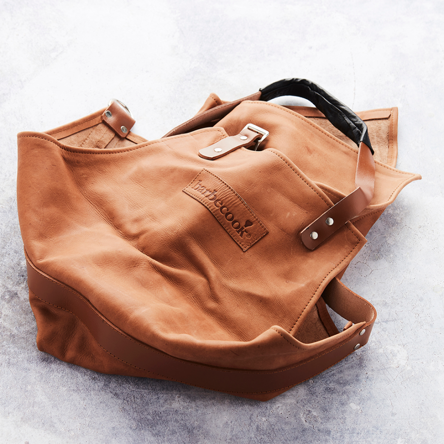 Tablier en cuir brun