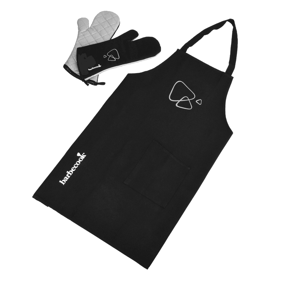 Set with apron and long black gloves