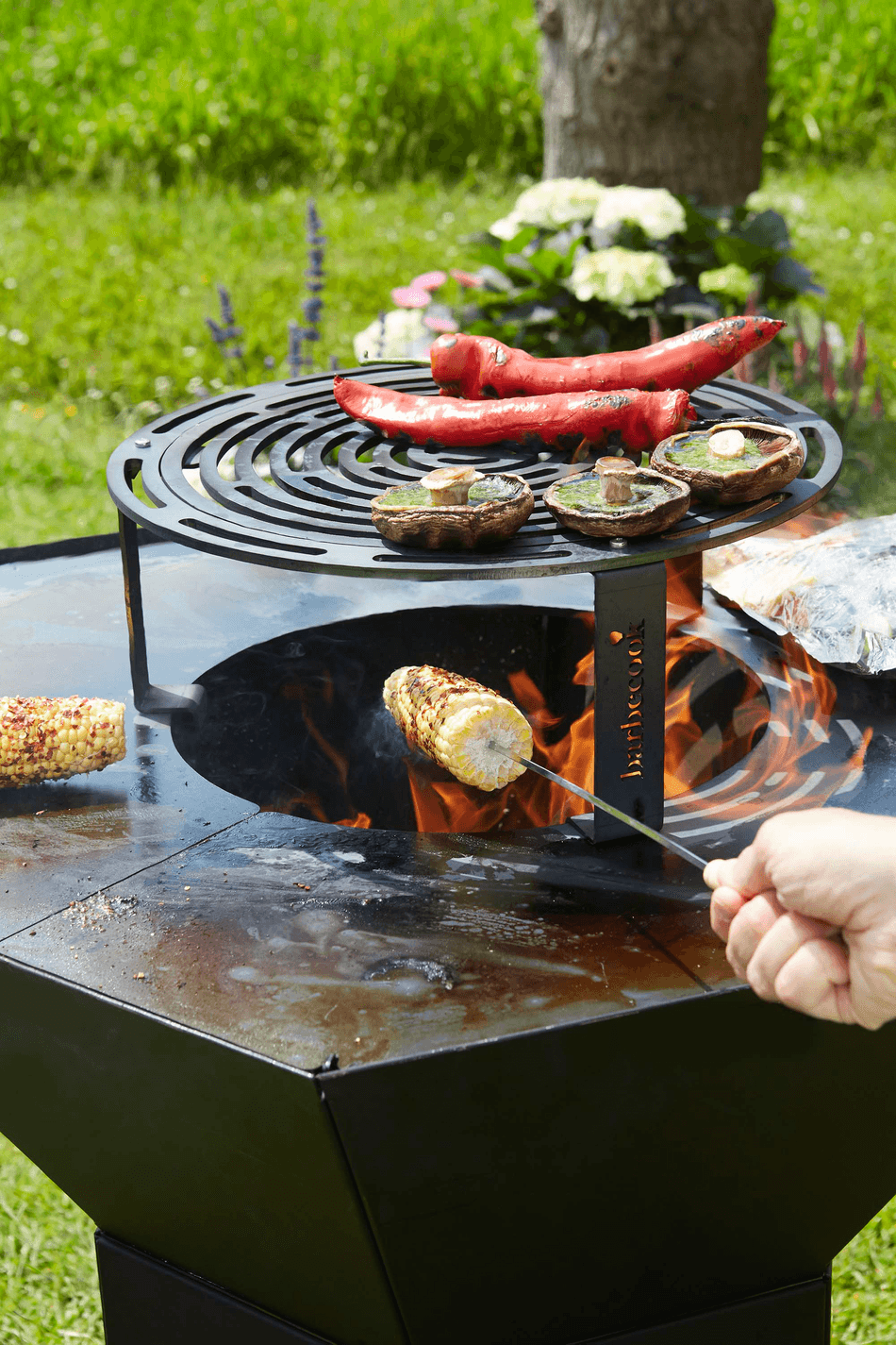 Barbecook - Grille de BBQ Ronde - Grille de BBQ - Grille de Rôtissage -  Acier